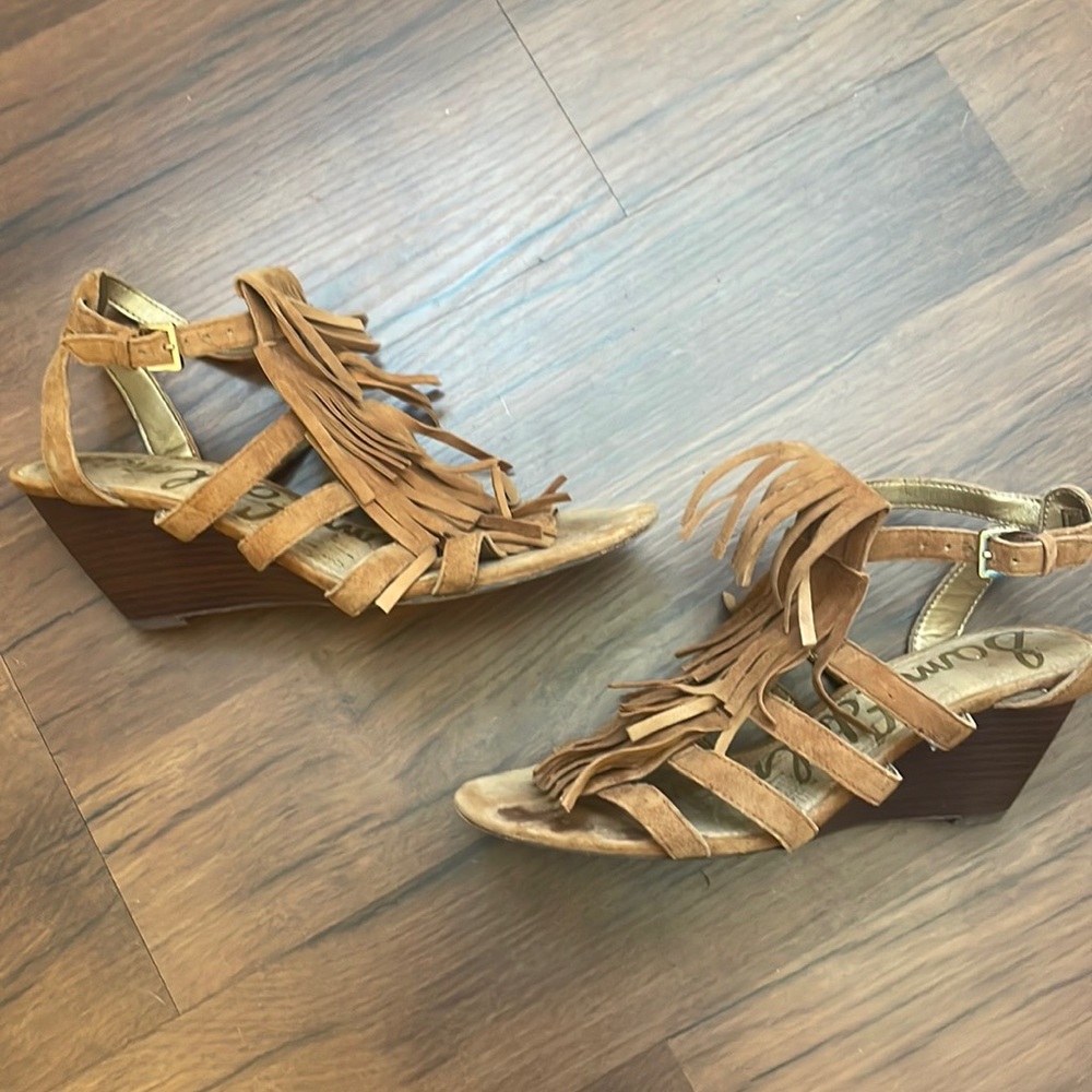 Sam edelson "Sandra" Fringe Wedge Sandal - Picture 3 of 7